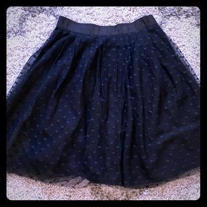 Anthropologie black polka dot skirt